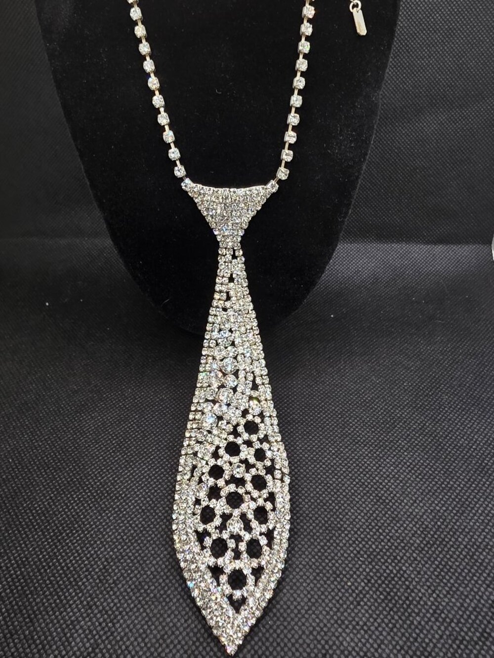 Vintage Christina Collection Rhinestone Necktie Choker Necklace
